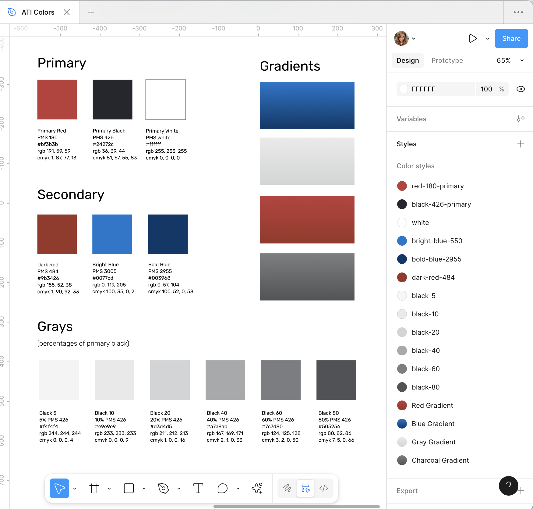 ATI color palette