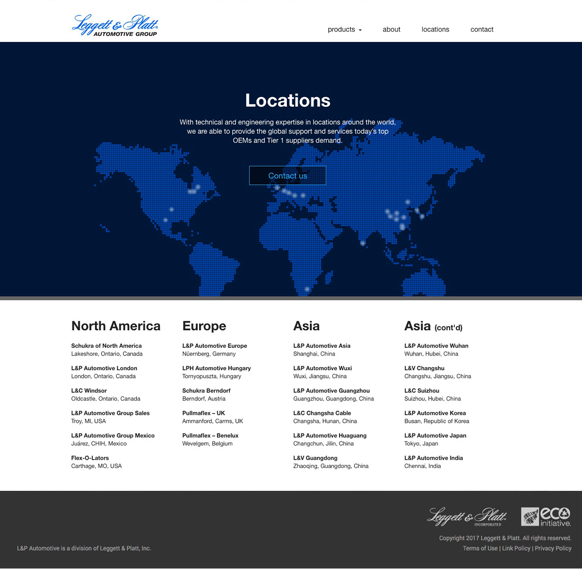 L&P Automotive Group's global footprint'