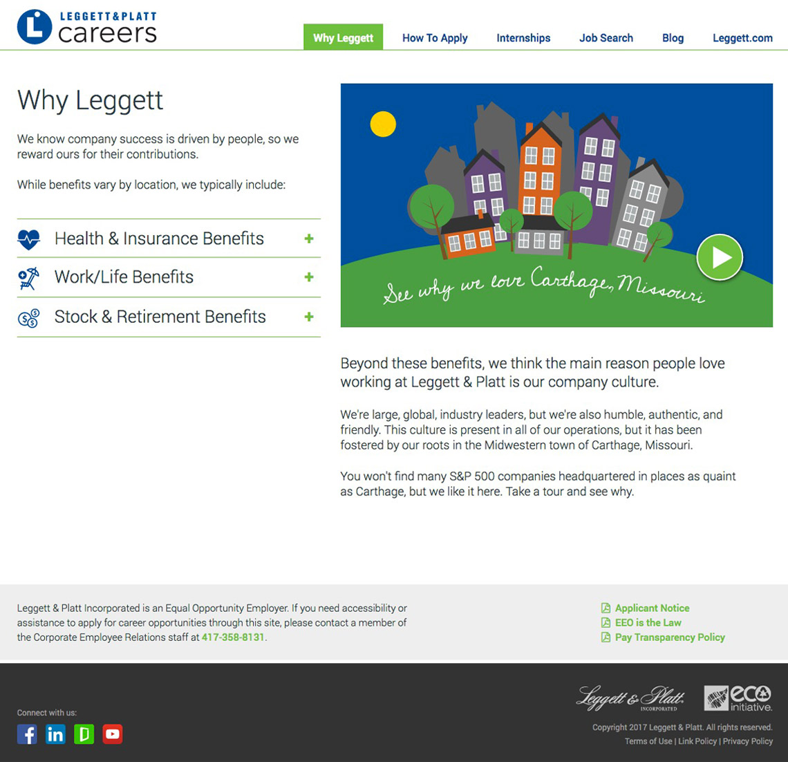 LP Careers example page
