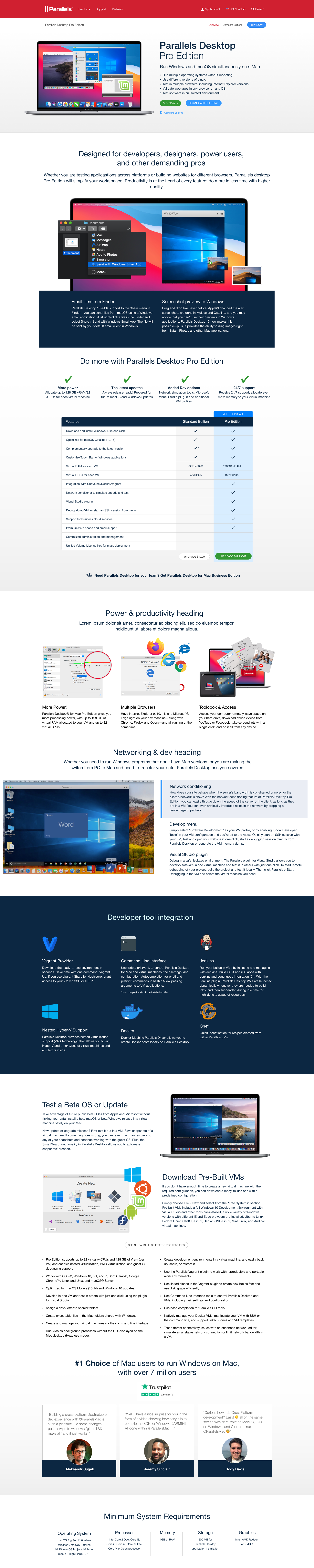 Parallels website